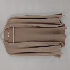 Entro Open Cardigan Beige Tan Size Small Batwing Style Soft Teddy Bear Fabric